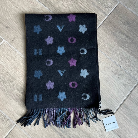 Coach Stars Striped Print Muffler - Picture 3 of 6